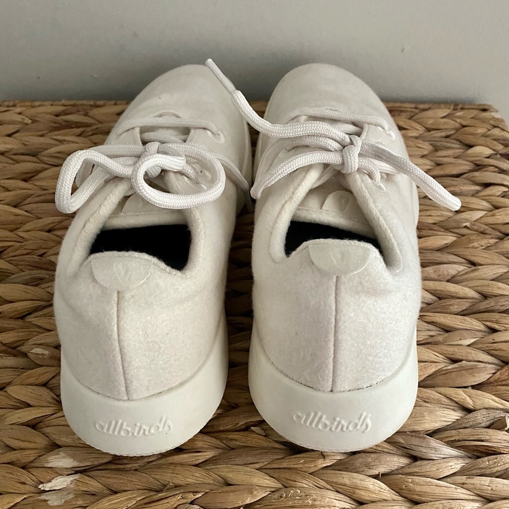Allbirds Women’s Wool Runners in White, Cream Sole